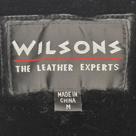 Wilsons Leather Womens Black Jacket‎ Faux Fur Collar Lining Belted Trench Coat M - Picture 4 of 12